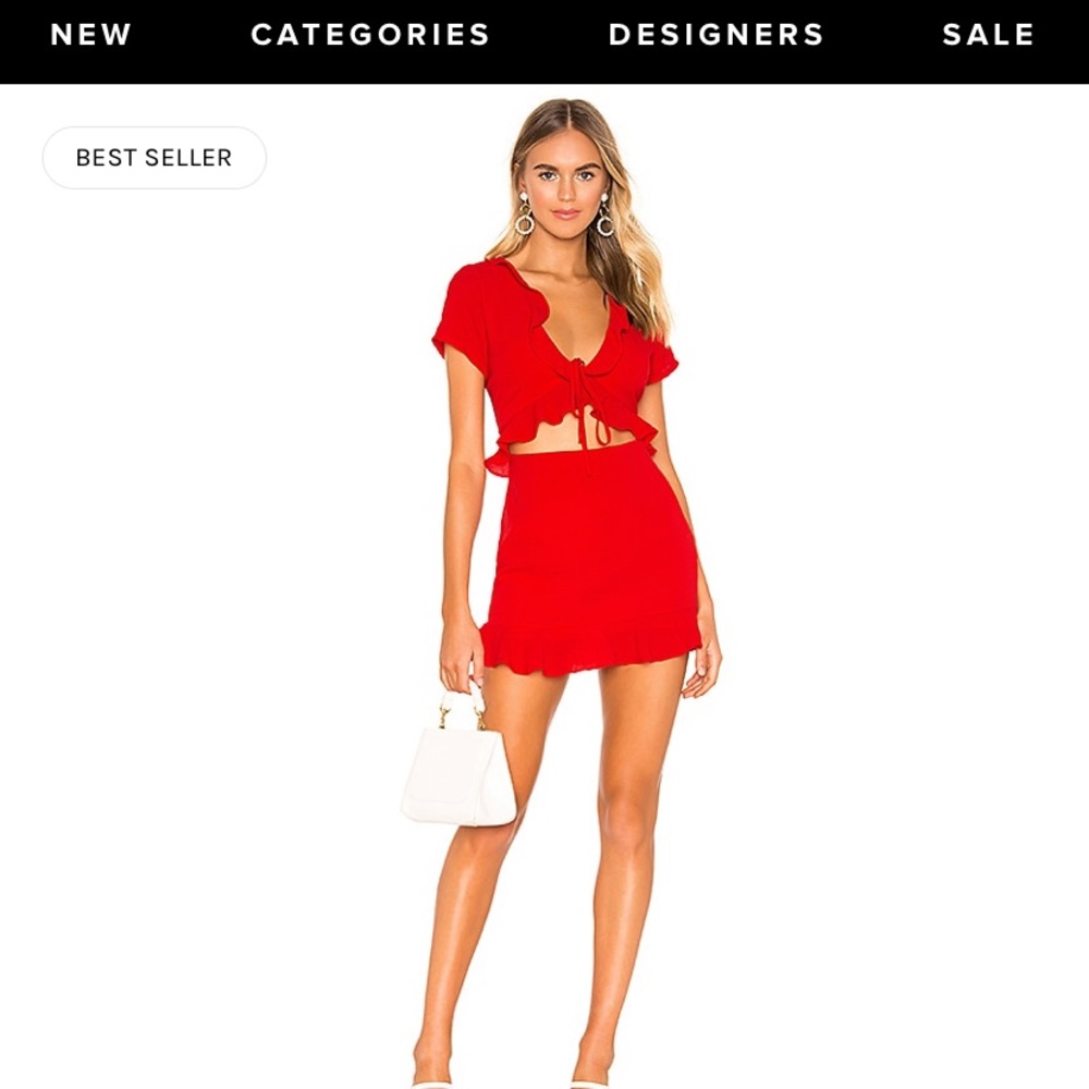 Mia Ruffle Tie Dress Red